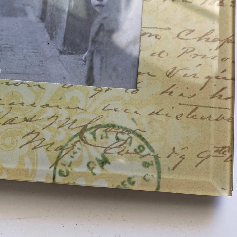Bevel Edge Vintage Postcard Style Printed 4”x6” Photo Frame Easel Back‎
